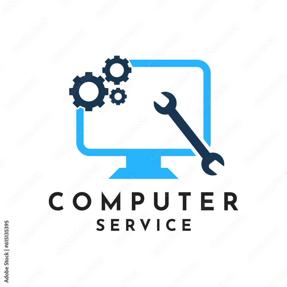 Computer Service Logo Design Concept Computer Service Logo Design Concept