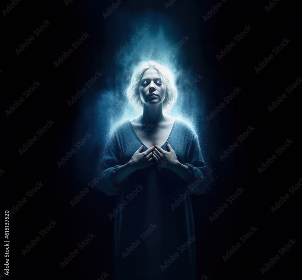 Soul leaving body concept, Generative AI illustration Soul leaving body concept, Generative AI illustration