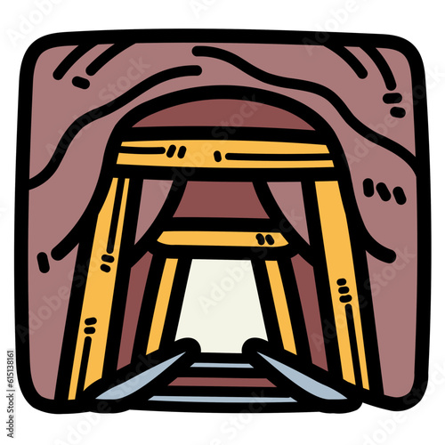 gold mine filled outline icon style