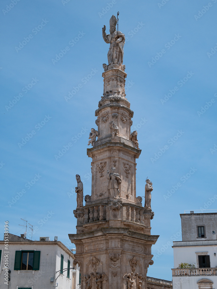 column representing Sant'Oronzo in Ostuni, Italy