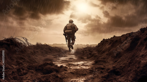 Dia do Soldado: Honrando os Bravos Defensores com Gratidão e Respeito - IA Generativa photo