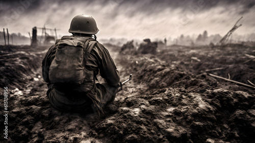 Heróis Incansáveis: Celebrando o Dia do Soldado com Honra e Coragem - IA Generativa photo