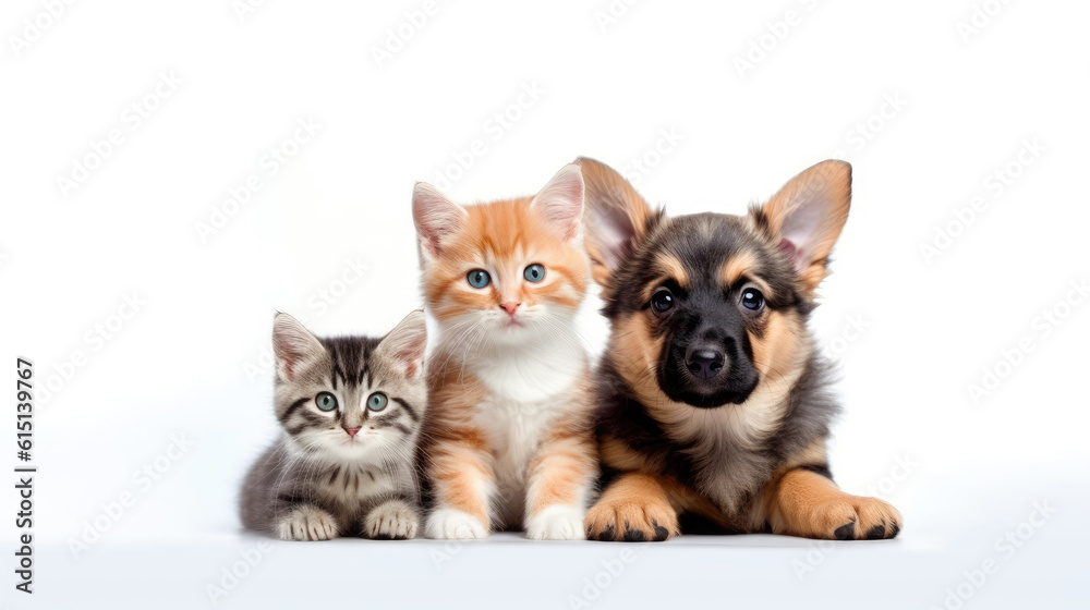 puppy german shepherd and nice scottish kittens. Generative ai