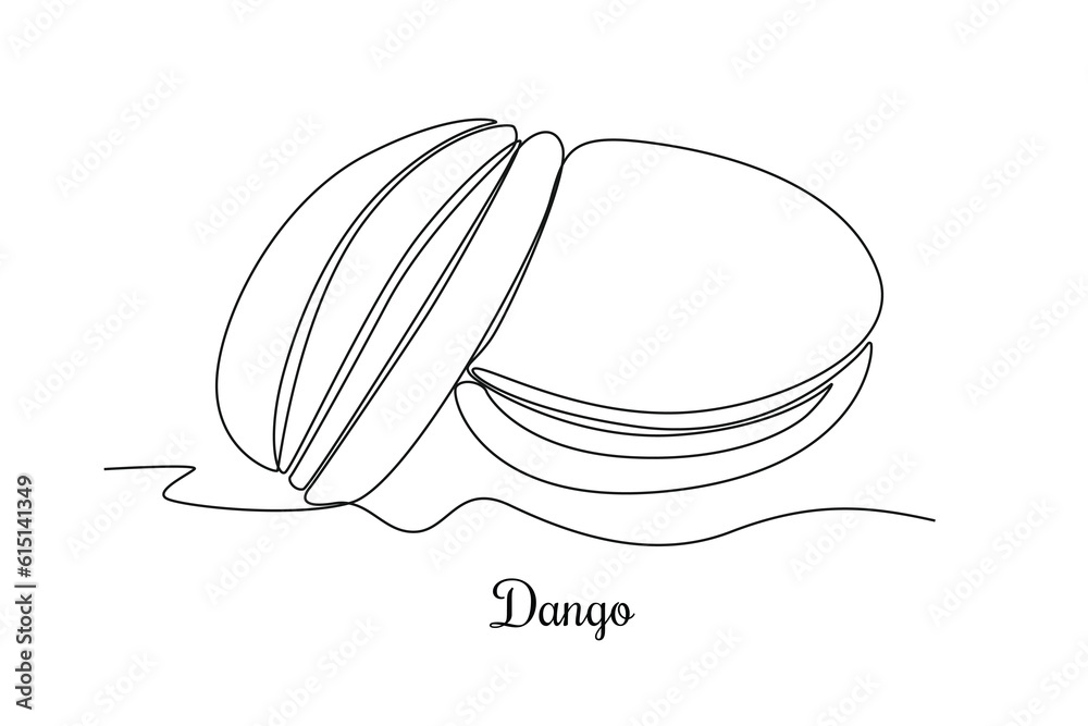 Continuous one line drawing Japanese food concept. Single line draw design vector graphic illustration.