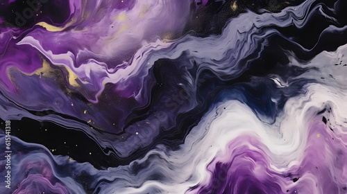 Enigmatic Fusion: Black and Purple Marble Mix, Generative AI