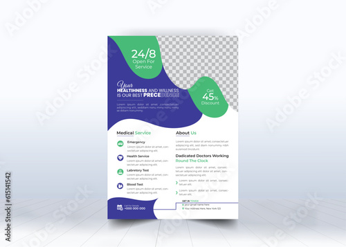 Corporate Flyer Or Poster design for Medical healthcare service, brochure, annual report, cover template