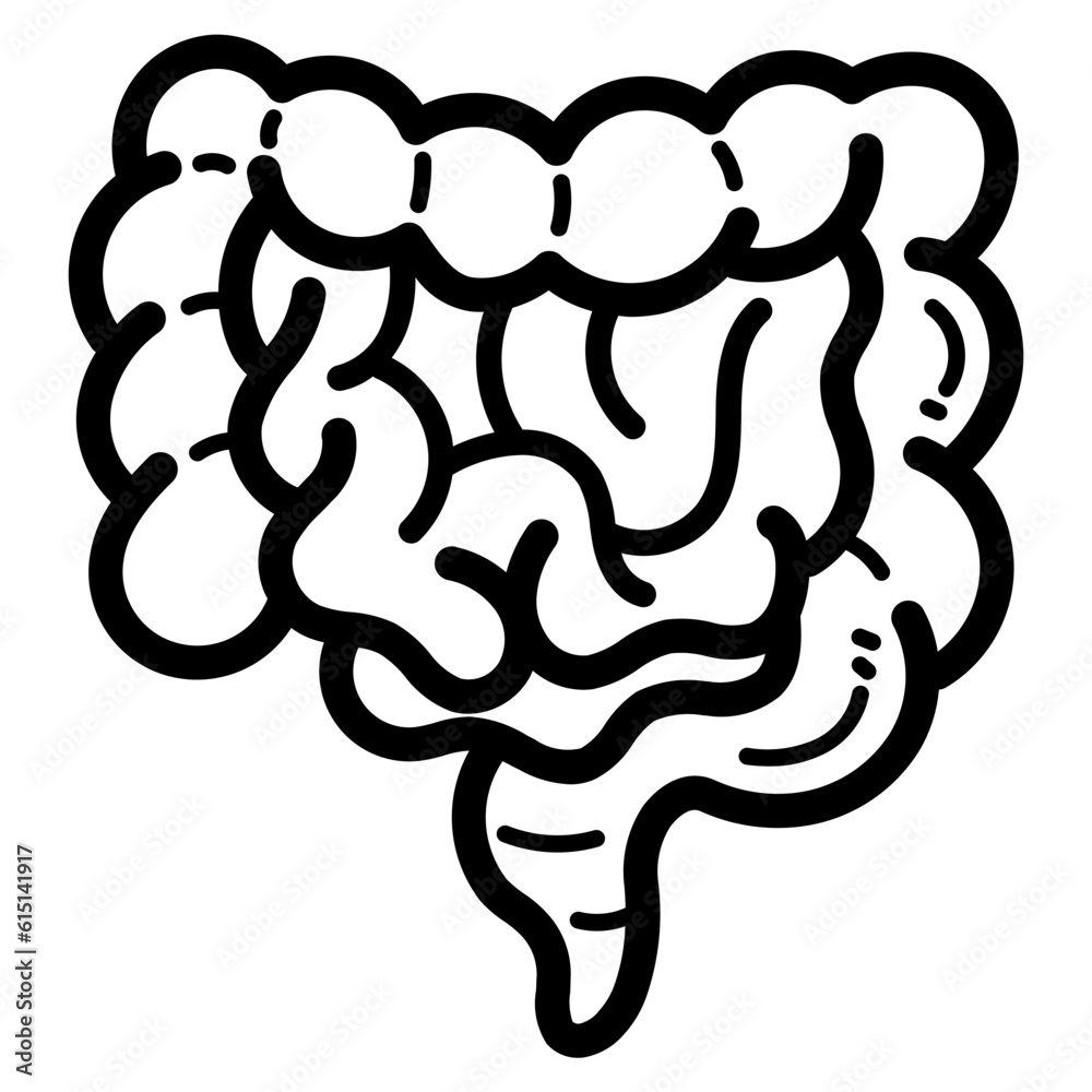 intestine line icon style intestine line icon style