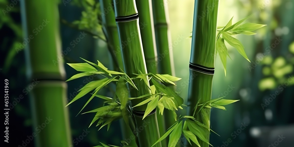 Obraz premium AI Generated. AI Generative. Eco green leaf plant tree bamboo. Asian Japan Chinese culture tradition vibe. Graphic Art