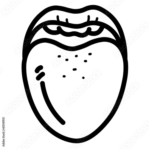 tongue line icon style