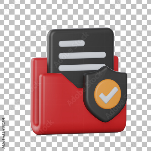 Valid Document 3D Illustration