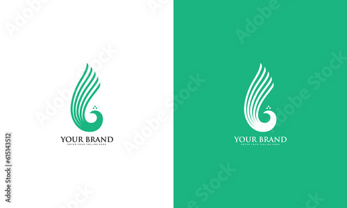 Peacock logo, vector graphic design