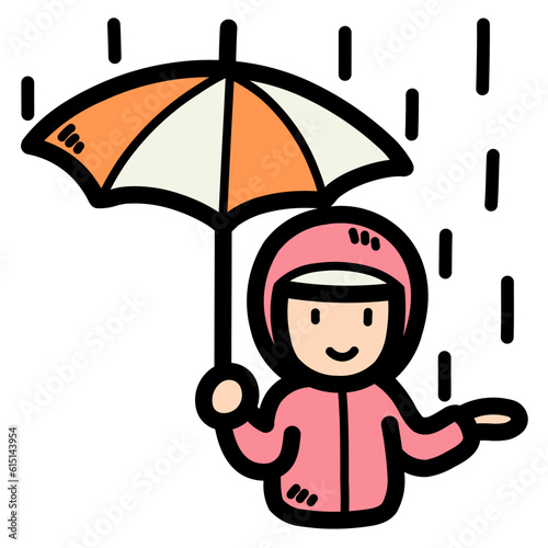 rainy filled outline icon style