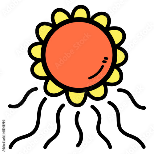 uv rays filled outline icon style