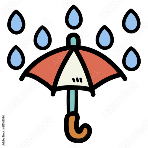 umbrella filled outline icon style