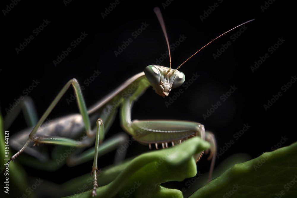 The Intricate Details of a Mantis Up Close. Generative AI The Intricate Details of a Mantis Up Close. Generative AI