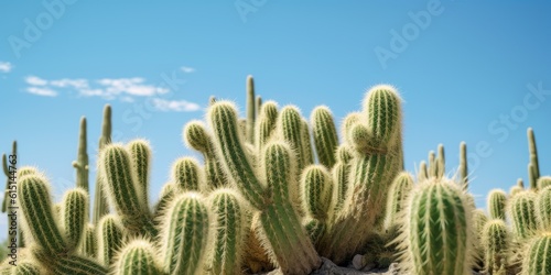 Green Cacti in Desert - AI Generated