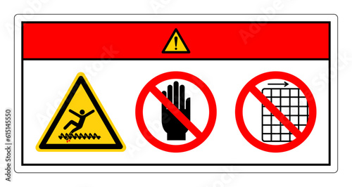 Danger Exposed Screw and Moving Parts Do Not Touch and Do Not Remove Guard Symbol Sign, Vector Illustration, Isolate On White Background Label .EPS10