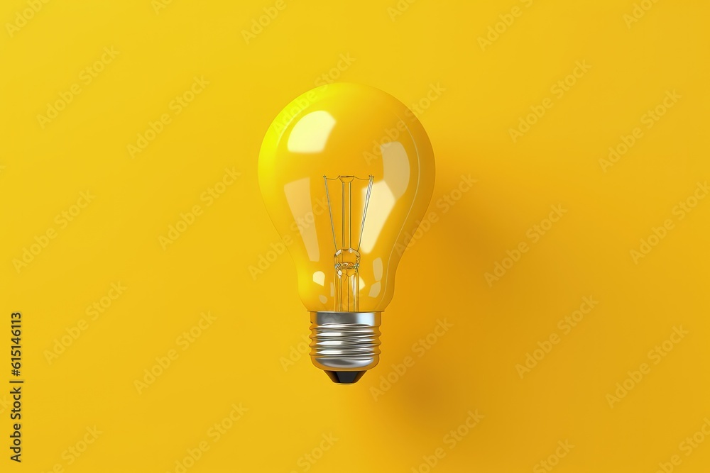 Light bulb isolated on yellow background, idea and creativity concept, Generative AI
Light bulb isolated on yellow background, idea and creativity concept, Generative AI