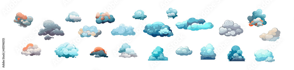 Obraz premium Cloud et flat cartoon isolated on white background. Vector illustration