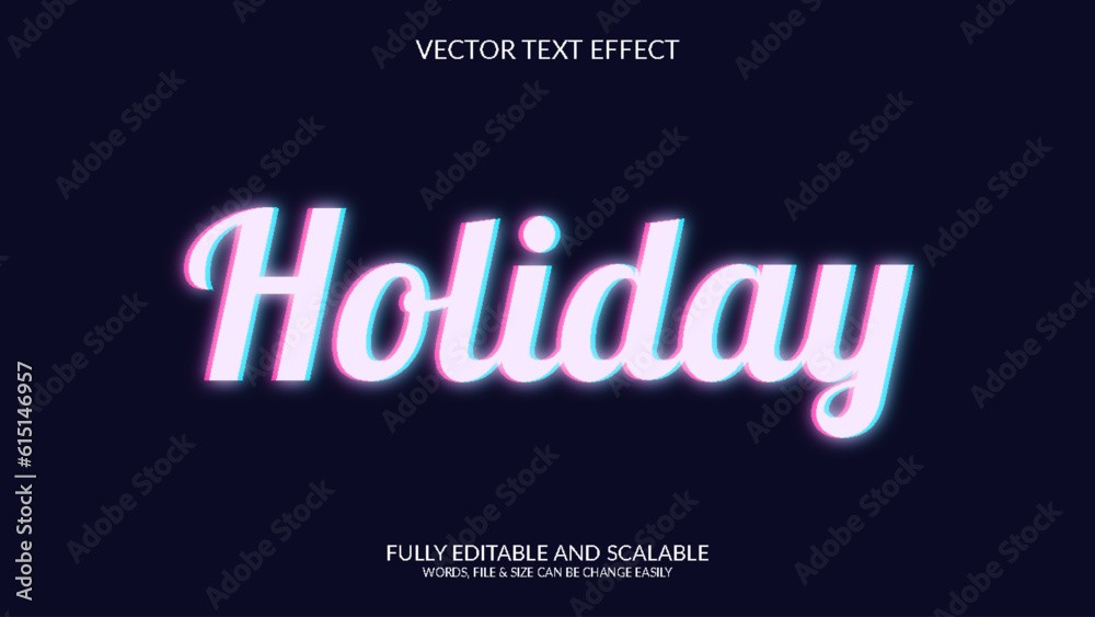Holiday Modern 3D Editable Text Effect Template