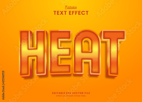 decorative colorful orange heat editable text effect vector design