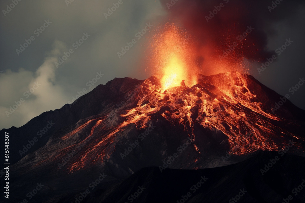Generative AI.
active volcano scenic background