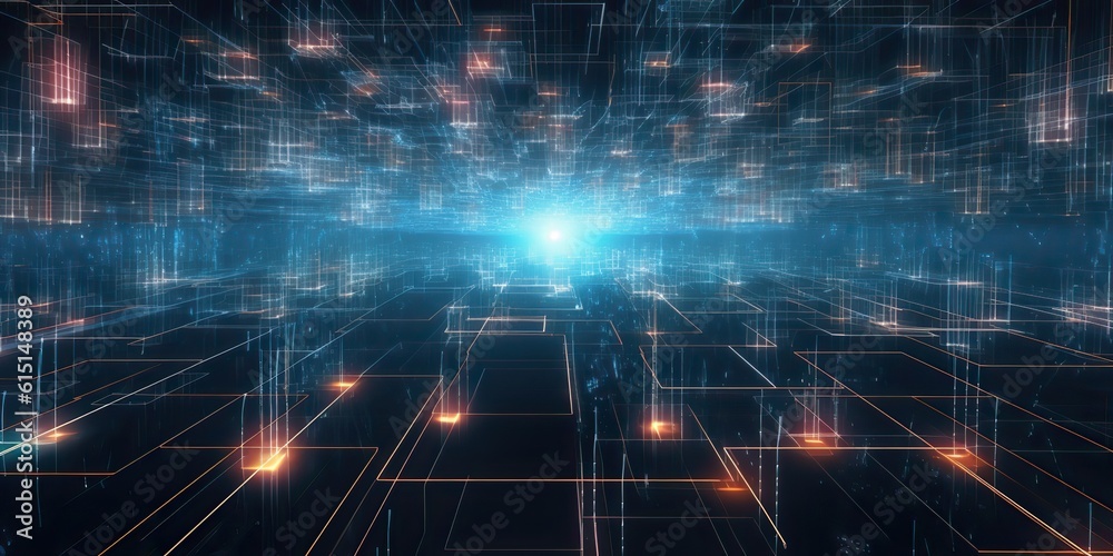 AI Generated. AI Generative. Digital data abstract connection wire technology visialisation. Future innovation ai network. Graphic Art AI Generated. AI Generative. Digital data abstract connection wire technology visialisation. Future innovation ai network. Graphic Art