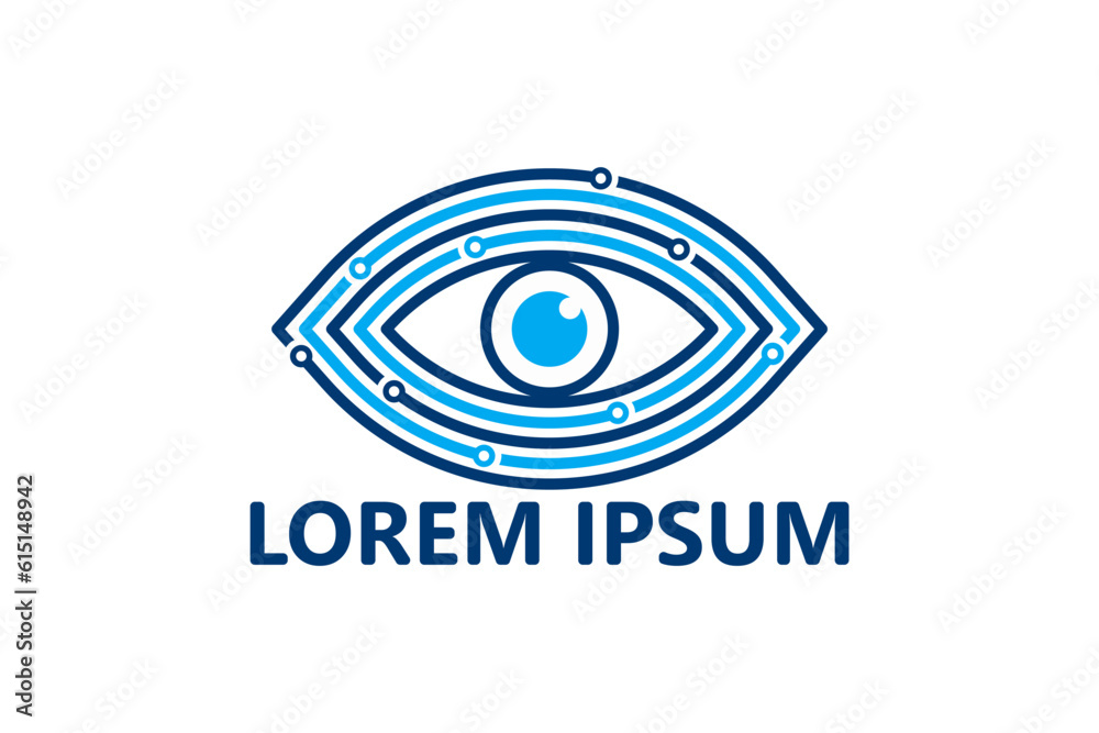 Eye vision tech logo template design vector Eye vision tech logo template design vector