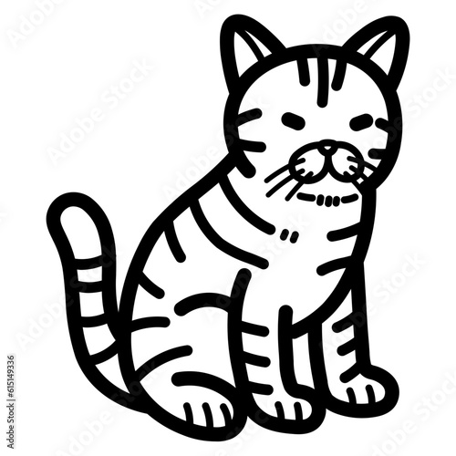 american shorthair line icon style