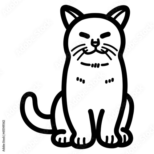 british shorthair line icon style