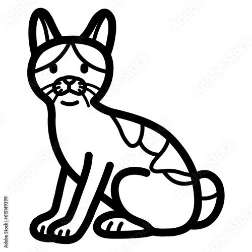 Obraz na plátně japanese bobtail line icon style