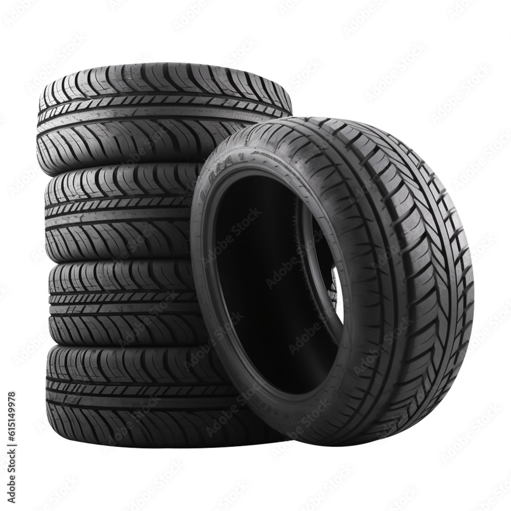 car wheel isolated on white background Generative AI transparent 