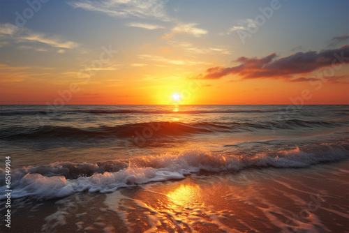 Generative AI. beach sunset view background