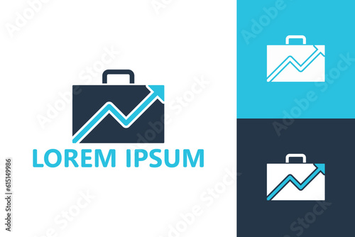 Briefcase statistic logo template design vector