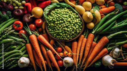 Harvest vegetables colorful and fresh. AI generated