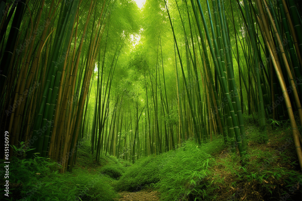 Generative AI.
bamboo forest scenic background