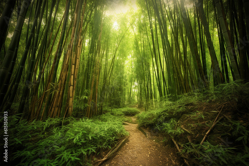 Generative AI.
bamboo forest scenic background
