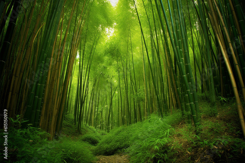 Generative AI. bamboo forest scenic background © Yoshimura