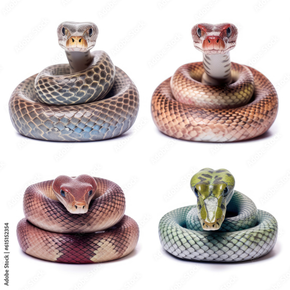 Obraz premium stacked snakes in various colors