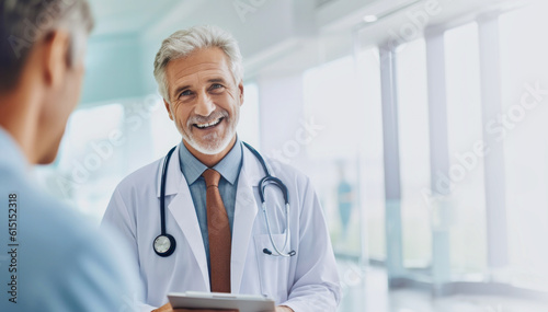 Wallpaper Mural Happy male doctor wearing stethoscope looking at male patient Torontodigital.ca