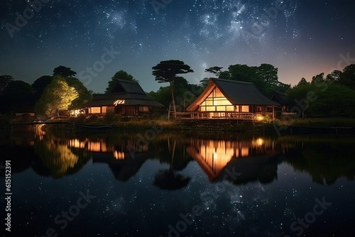 Japanese small village where I want to go one day. I am attracted by its atmosphere and culture. Spend a few days here. Generative AI Technology 