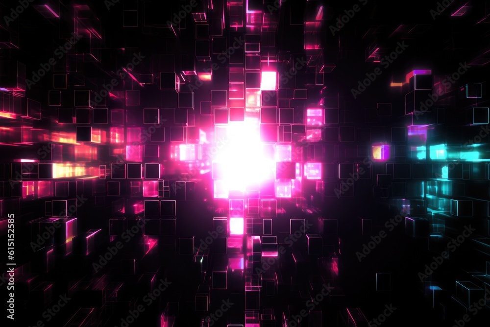 Colorful abstract background wall for photography with cube shapes Generative AI Illustration