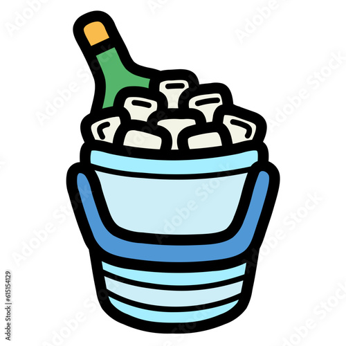 ice bucket filled outline icon style