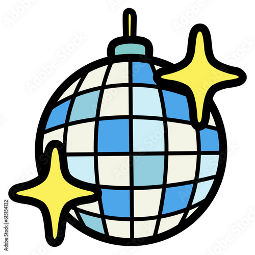 disco ball filled outline icon style © smalllike