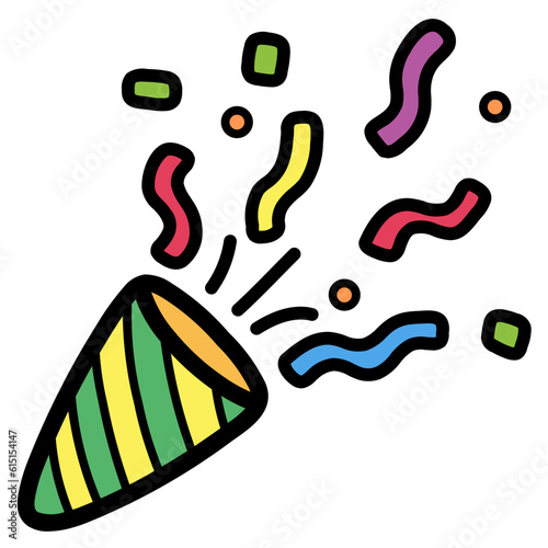 party popper filled outline icon style