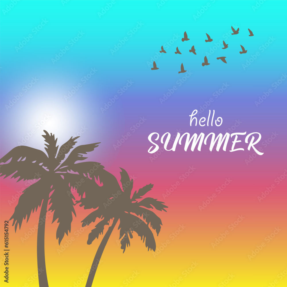 Obraz premium summer vector background.holiday concepts. suitable for card or poster