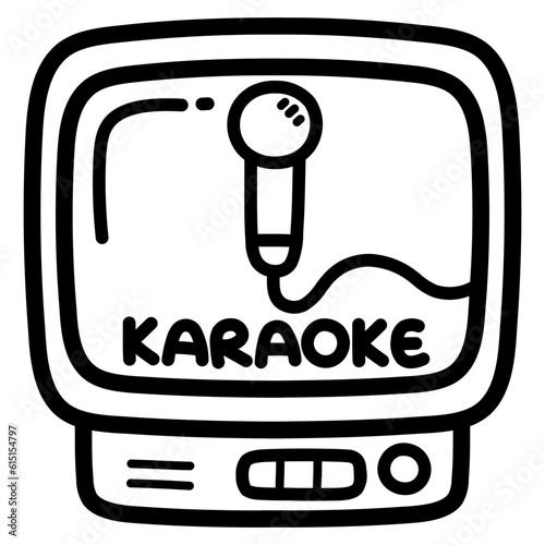 karaoke line icon style