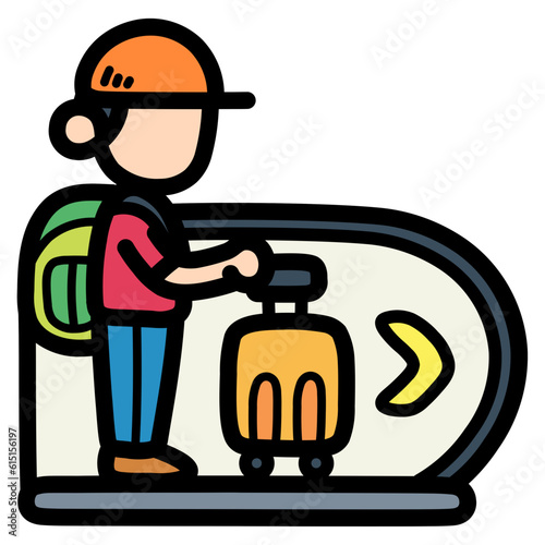 escalator filled outline icon style