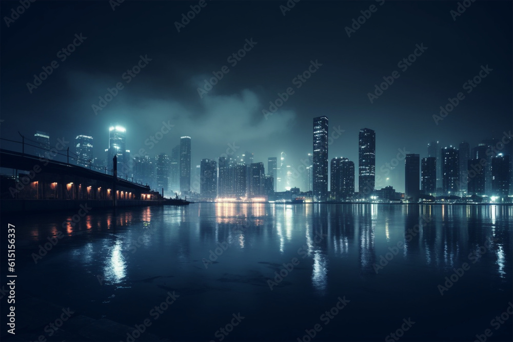 Generative AI.
city ​​view background at night