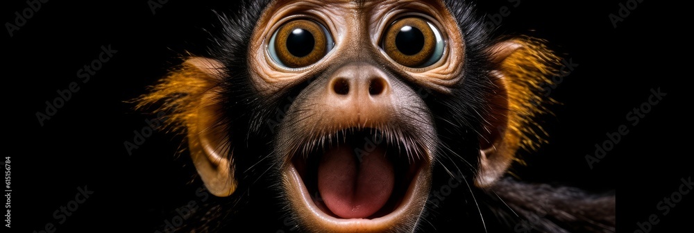 Surprised monkey. Generative AI